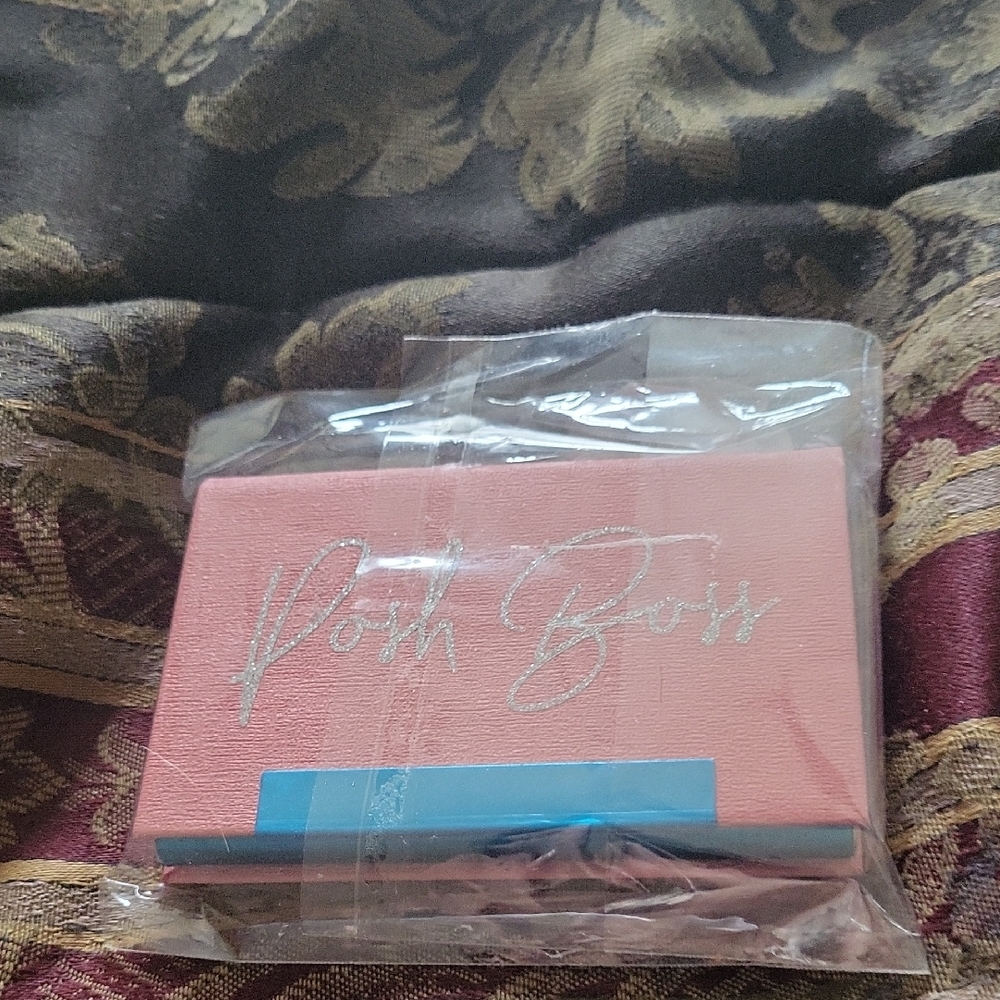 Posh Boss Pink Card Holder inside velvet gorgeous 😍 💖 light pink silver script